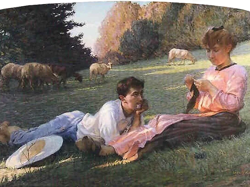 1869-Léon Pierre Félix - L'idillio pastorale